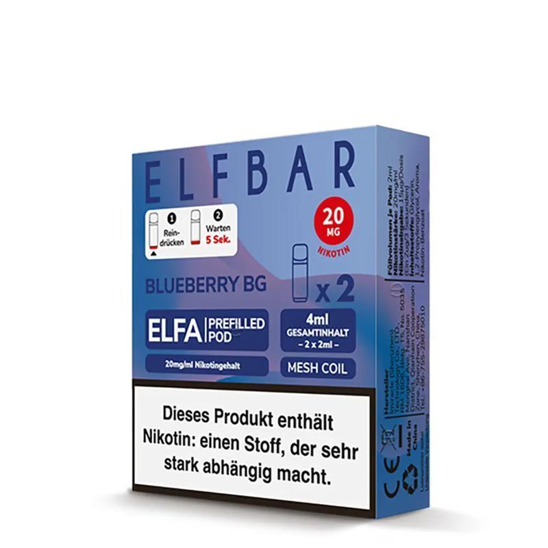 Blueberry Bubblegum Pods für Elfa von Elf Bar Prefilled Pods